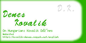 denes kovalik business card